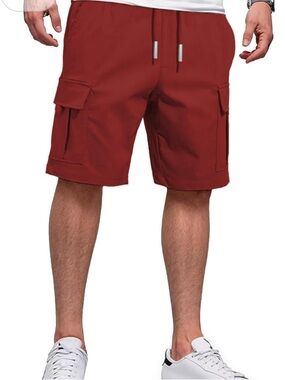 🆕 Red Hungson Cargo Shorts Size 40